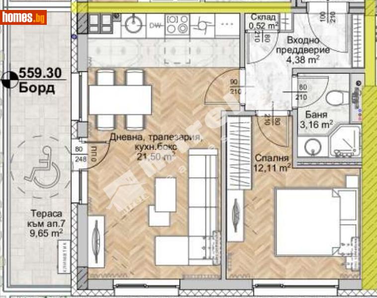 Двустаен, 58m² - София, София - град - Апартамент за продажба - МИРЕЛА - 117170549