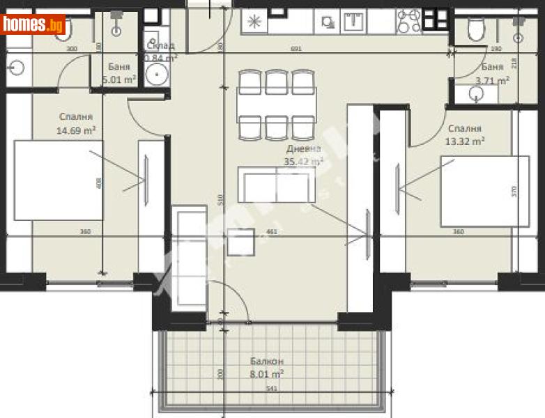 Тристаен, 113m² - Кв. Малинова Долина, София - Апартамент за продажба - МИРЕЛА - 117170833