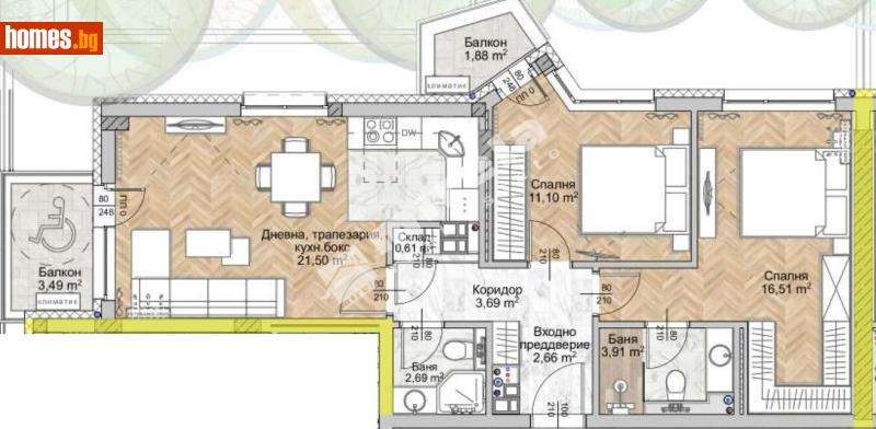 Тристаен, 96m² - София, София - град - Апартамент за продажба - МИРЕЛА - 117170852