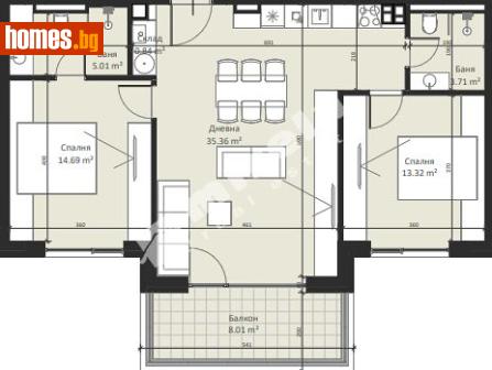 Тристаен, 113m² - Апартамент за продажба - 117170861