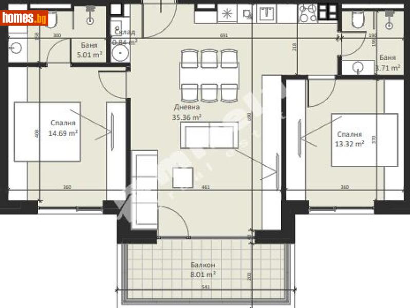 Тристаен, 113m² - Кв. Малинова Долина, София - Апартамент за продажба - МИРЕЛА - 117170861