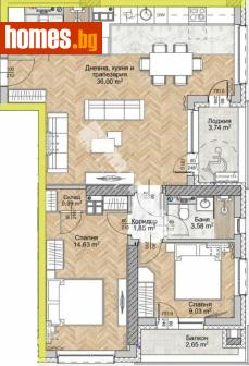 Тристаен, 110m² - Апартамент за продажба - 117170927