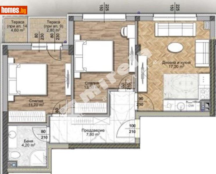 Тристаен, 88m² - София, София - град - Апартамент за продажба - МИРЕЛА - 117171092