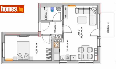 Двустаен, 76m² - Апартамент за продажба - 117171380
