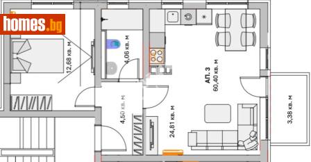 Двустаен, 76m² - Апартамент за продажба - 117171384