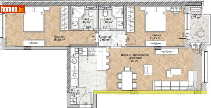 Тристаен, 114m² - София, София - град - Апартамент за продажба - МИРЕЛА - 117171457