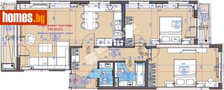 Тристаен, 123m² - Апартамент за продажба - 117172206