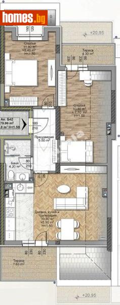 Тристаен, 79m² - София, София - град - Апартамент за продажба - МИРЕЛА - 117172211