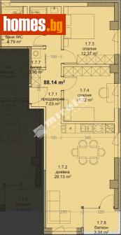 Тристаен, 106m² - Апартамент за продажба - 117172379