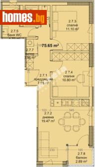 Тристаен, 91m² - Апартамент за продажба - 117172539