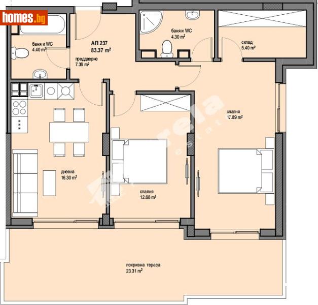 Тристаен, 98m² - София, София - град - Апартамент за продажба - МИРЕЛА - 117173300