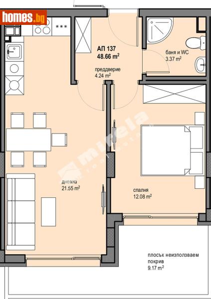 Двустаен, 57m² - София, София - град - Апартамент за продажба - МИРЕЛА - 117173692