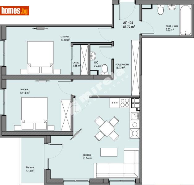 Тристаен, 102m² - София, София - град - Апартамент за продажба - МИРЕЛА - 117173796