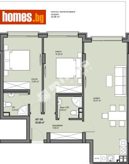 Тристаен, 98m² - Апартамент за продажба - 117173811