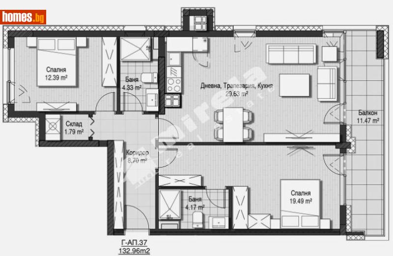 Тристаен, 133m² - Кв. Витоша, София - Апартамент за продажба - МИРЕЛА - 117174334