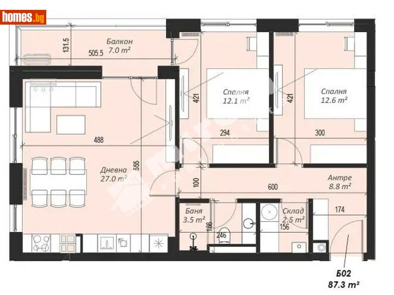 Тристаен, 103m² - Кв. Кръстова Вада, София - Апартамент за продажба - МИРЕЛА - 117188199