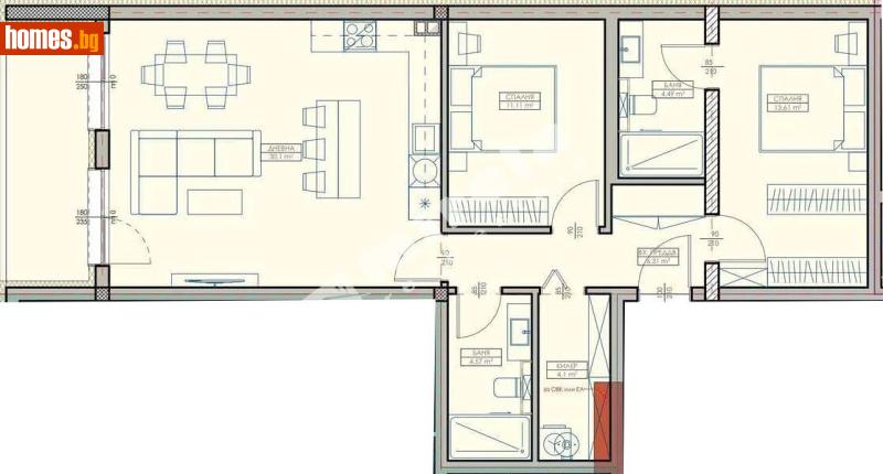 Тристаен, 113m² -  Кайсиева Градина, Варна - Апартамент за продажба - МИРЕЛА - 117188303