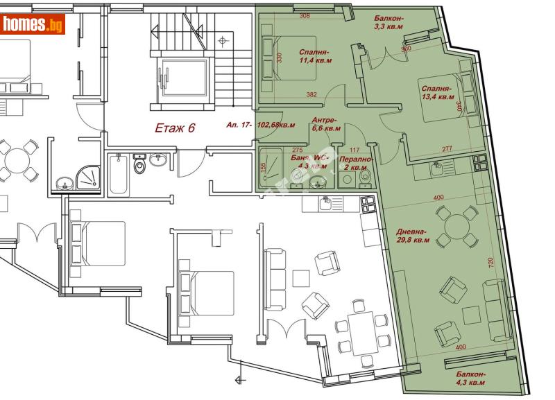 Тристаен, 103m² - Варна, Варна - Апартамент за продажба - МИРЕЛА - 117205254