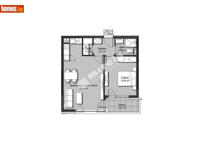 Двустаен, 78m² - Кв. Кръстова Вада, София - Апартамент за продажба - МИРЕЛА - 117205261