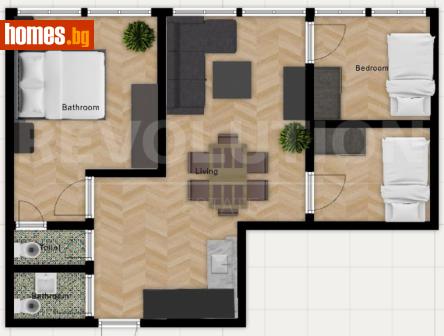 Тристаен, 74m² - Апартамент за продажба - 117206075