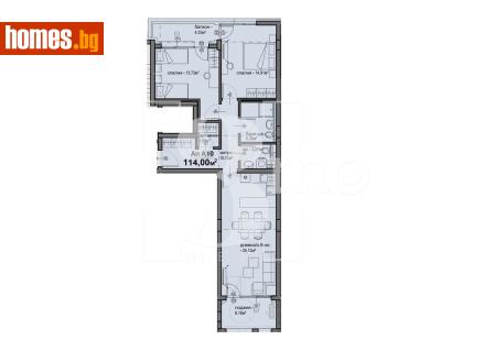 Тристаен, 114m² - Апартамент за продажба - 117219276