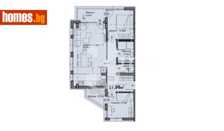 Тристаен, 98m² - Апартамент за продажба - 117219281