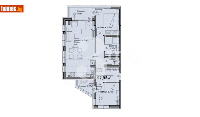 Тристаен, 98m² - Жк. Люлин 5, София - Апартамент за продажба - 3mo офис Амалтея - 117219281