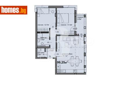 Тристаен, 99m² - Апартамент за продажба - 117219287