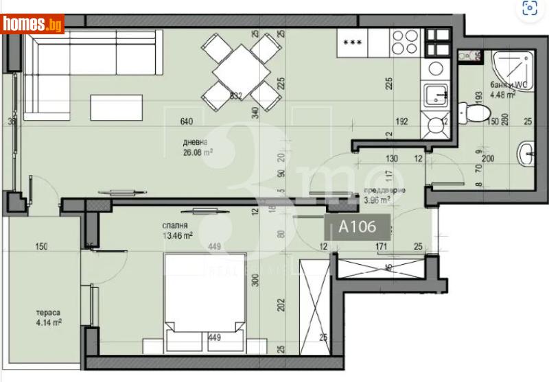 Двустаен, 70m² - Жк. Люлин 5, София - Апартамент за продажба - 3mo офис Амалтея - 117219302