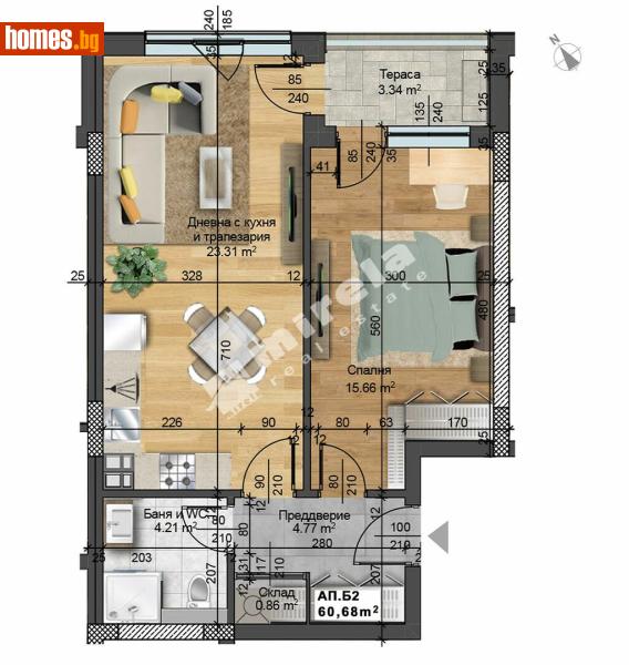 Двустаен, 71m² - Кв. Малинова Долина, София - Апартамент за продажба - МИРЕЛА - 117220689
