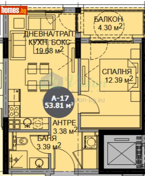 Двустаен, 62m² - Жк. Дружба 1, София - Апартамент за продажба - Myvision Real Estate - 117238975