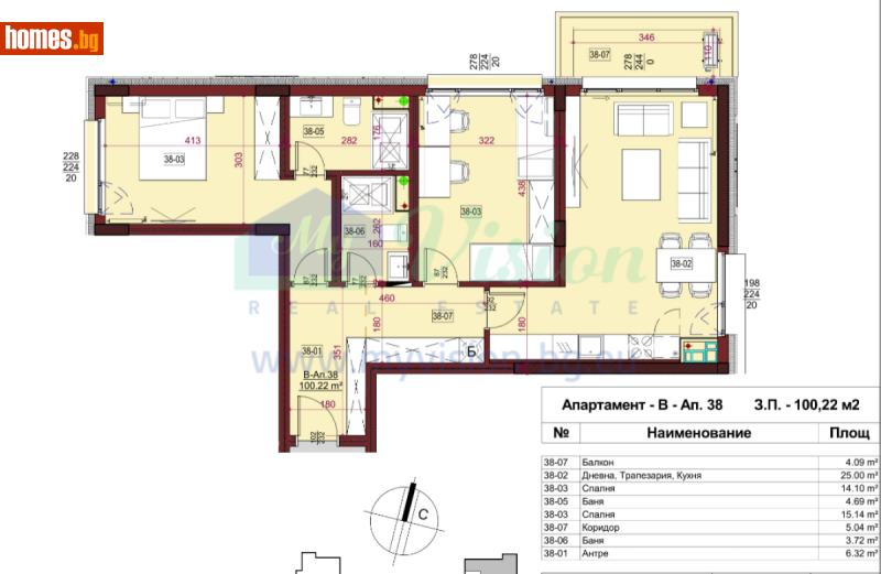 Тристаен, 120m² - Жк. Сухата Река, София - Апартамент за продажба - Myvision Real Estate - 117239096
