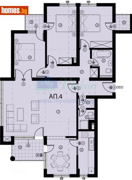 Четиристаен, 170m² - Кв. Манастирски Ливади, София - Апартамент за продажба - Myvision Real Estate - 117239369