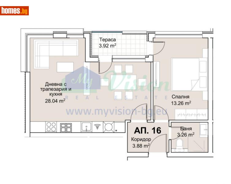 Двустаен, 74m² - Кв. Хладилника, София - Апартамент за продажба - Myvision Real Estate - 117239682