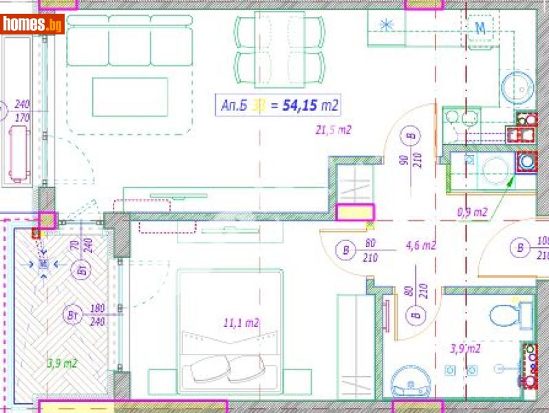 Двустаен, 66m² - Кв. Малинова Долина, София - Апартамент за продажба - МИРЕЛА - 117301181