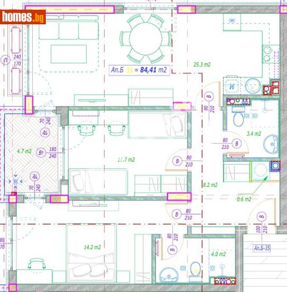 Тристаен, 104m² - Кв. Малинова Долина, София - Апартамент за продажба - МИРЕЛА - 117301182