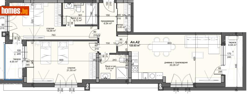 Тристаен, 146m² - Жк. Тракия, Пловдив - Апартамент за продажба - Имоти Мира - 117320908