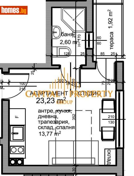 Едностаен, 28m² -  Център, Варна - Апартамент за продажба - Капитал Пропърти Груп - 117347785