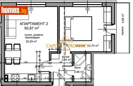 Двустаен, 63m² - Апартамент за продажба - 117347793