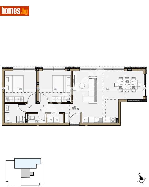 Тристаен, 96m² - Кв. Малинова Долина, София - Апартамент за продажба - МИРЕЛА - 117369650