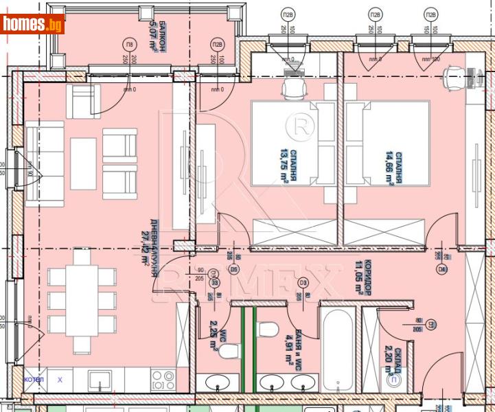 Тристаен, 119m² - Кв. Малинова Долина, София - Апартамент за продажба - Римекс Имоти - 117379451