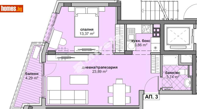 Двустаен, 68m² - Жк. Люлин 6, София - Апартамент за продажба - МИРЕЛА - 117387178