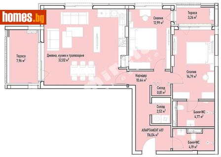 Тристаен, 143m² - Апартамент за продажба - 117401280