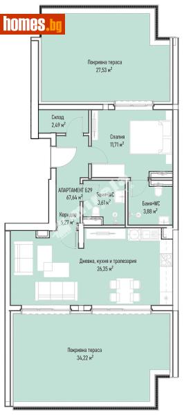 Двустаен, 84m² - Жк. Младост 4, София - Апартамент за продажба - МИРЕЛА - 117401284