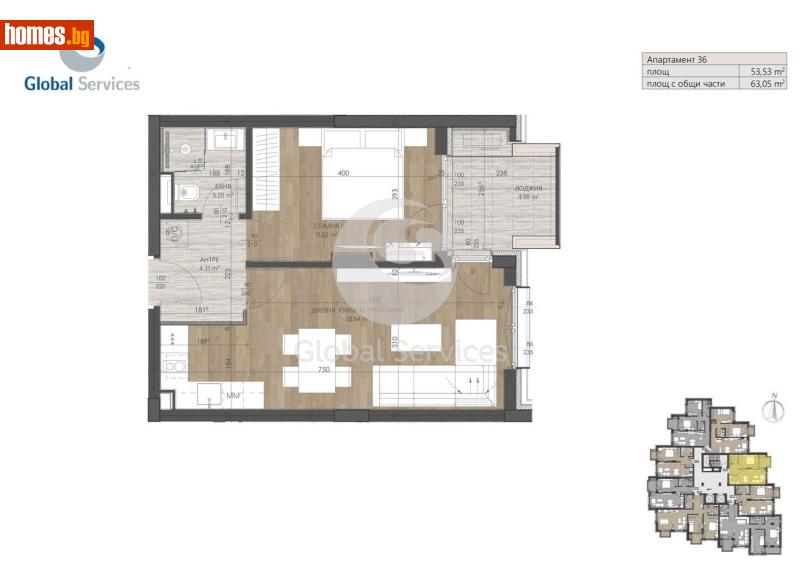 Двустаен, 63m² - Жк. Изгрев, София - Апартамент за продажба - Глобъл Сървисиз ООД - 117436310