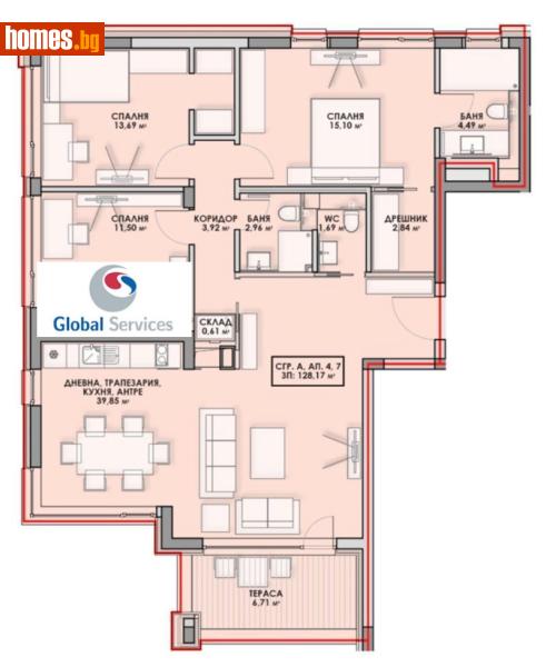 Четиристаен, 151m² - Кв. Бояна, София - Апартамент за продажба - Глобъл Сървисиз ООД - 117455305
