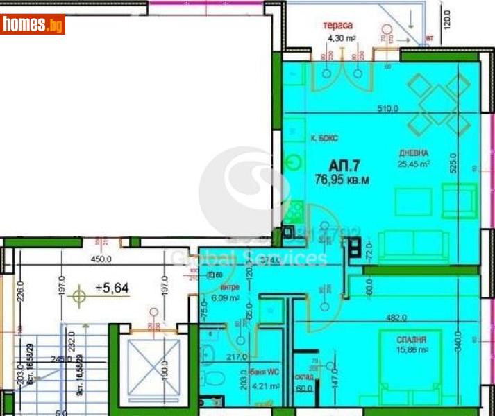 Двустаен, 77m² - В.з. Киноцентър , София - Апартамент за продажба - Глобъл Сървисиз ООД - 117455323