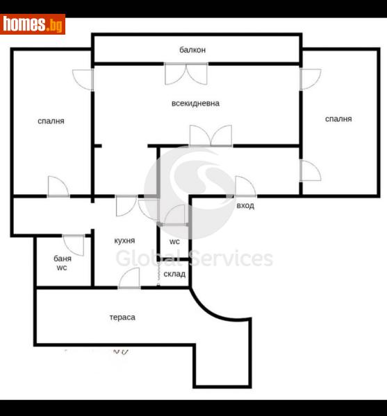 Тристаен, 136m² -  Център, София - Апартамент за продажба - Глобъл Сървисиз ООД - 117455504