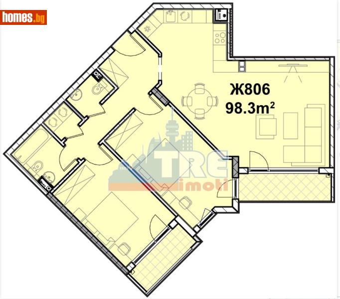 Тристаен, 116m² - Жк. Полигона, София - Апартамент за продажба - ТЕНДЕНЗ РИАЛ ЕСТЕЙТ - 117464565