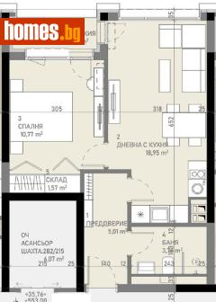 Двустаен, 61m² - Апартамент за продажба - 117490408